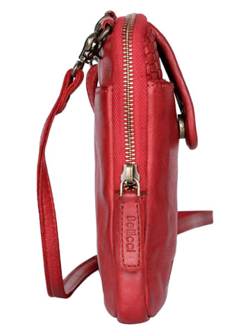 Bellicci Leder-Handytasche "Emberly" in Rot - (B)11 x (H)18,5 x (T)2,5 cm