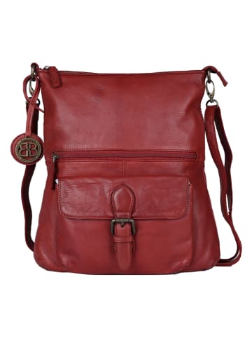 Bellicci Leder-Umhängetasche "Eva" in Rot - (B)34 x (H)29 x (T)4,5 cm