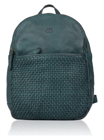Bellicci Leren rugzak "Eve" petrol - (B)22 x (H)29 x (D)9 cm