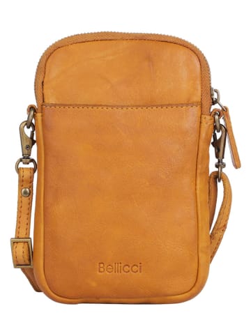 Bellicci Leder-Handytasche "Everly" in Senf - (B)22 x (H)29 x (T)9 cm