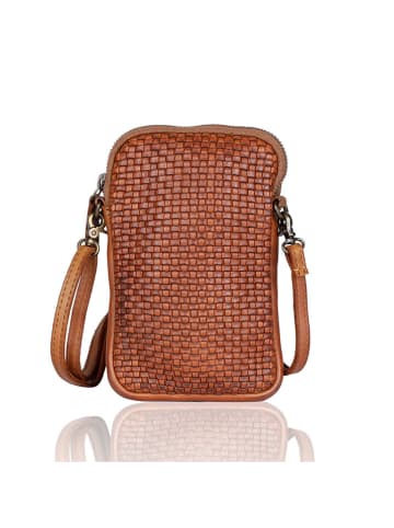 Bellicci Leren smartphonetas "Everly" lichtbruin - (B)11 x (H)19 x (D)2 cm