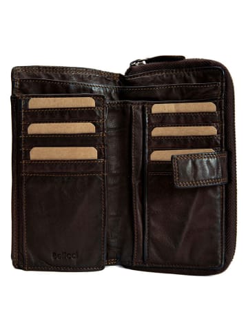 Bellicci Leder-Geldbörse "Greta" in Braun - (B)18 x (H)9,5 x (T)3,5 cm