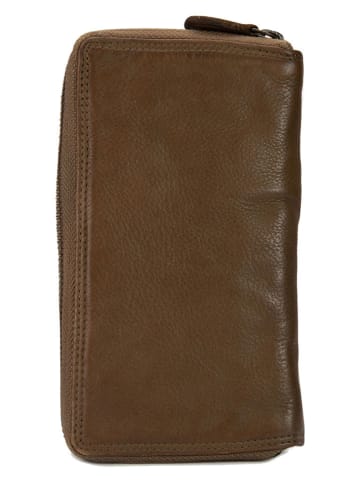Bellicci Leder-Geldbörse "Greta" in Hellbraun - (B)18 x (H)9,5 x (T)3,5 cm