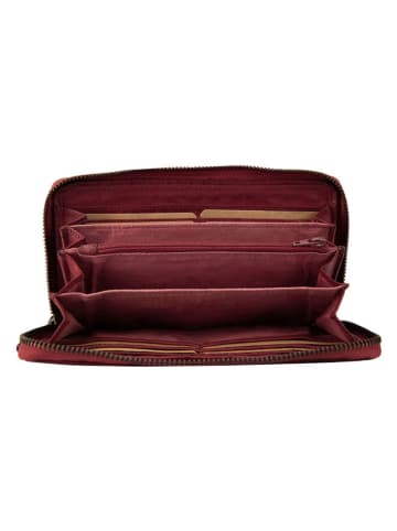 Bellicci Leren portemonnee "Greta" rood - (B)19,5 x (H)10 x (D)3 cm
