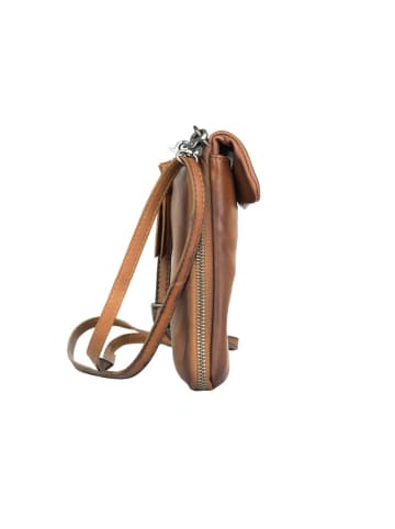 Bellicci Leder-Handytasche "Kia" in Hellbraun - (B)11 x (H)19 x (T)2 cm