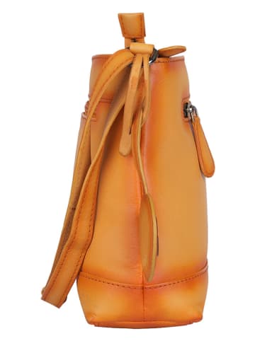Bellicci Skórzana torebka "Koffi" w kolorze pomarańczowym - 26 x 18 x 7 cm