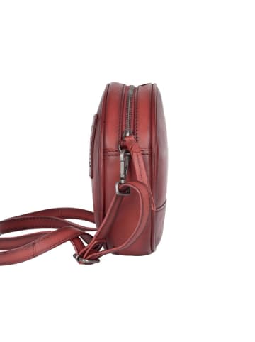 Bellicci Leder-Umhängetasche "Koko" in Rot - (B)18 x (H)18 x (T)5 cm