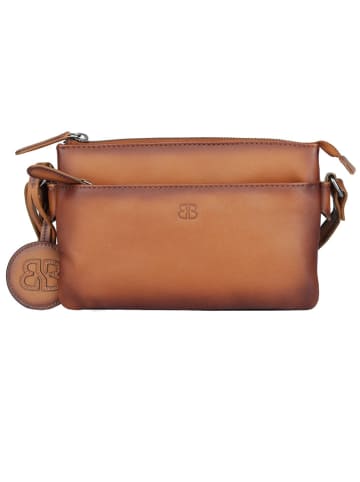 Bellicci Leder-Umhängetasche "Kore" in Hellbraun - (B)21 x (H)14 x (T)2,5 cm