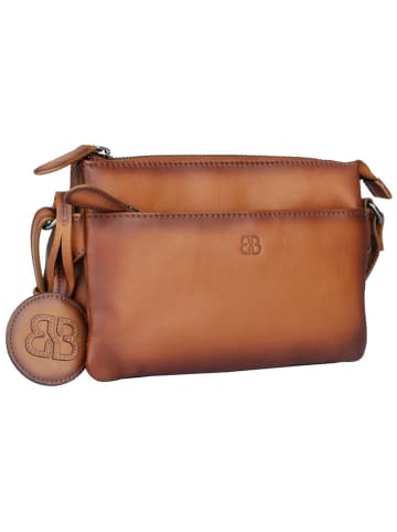 Bellicci Leder-Umhängetasche "Kore" in Hellbraun - (B)21 x (H)14 x (T)2,5 cm