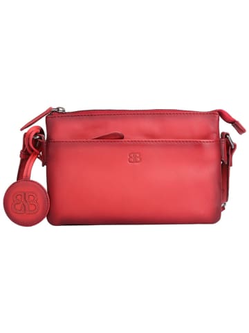Bellicci Leder-Umhängetasche "Kore" in Rot - (B)21 x (H)14 x (T)2,5 cm