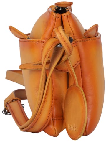 Bellicci Leren schoudertas "Kore" oranje - (B)21 x (H)14 x (D)2,5 cm