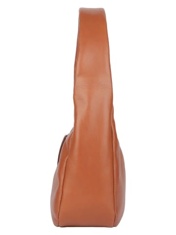 Bellicci Leder-Schultertasche "Kimbry" in Hellbraun - (B)27 x (H)22 x (T)8 cm