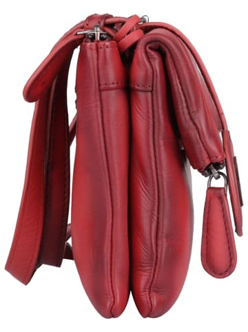 Bellicci Leren schoudertas "Kline" rood - (B)24 x (H)15 x (D)4 cm