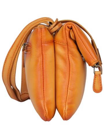 Bellicci Leder-Umhängetasche "Kline" in Orange - (B)24 x (H)15 x (T)4 cm