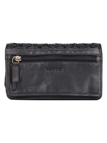 Bellicci Leder-Geldbörse "Perla" in Schwarz - (B)17,5 x (H)10 x (T)3 cm