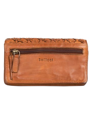 Bellicci Leder-Geldbörse "Perla" in Cognac - (B)17,5 x (H)10 x (T)3 cm