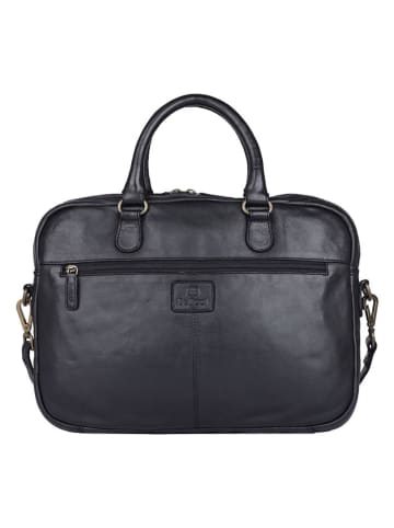 Bellicci Leren businesstas "Presley" zwart - (B)37,5 x (H)27 x (D)5 cm