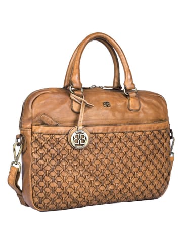 Bellicci Leder-Businesstasche "Presley" in Cognac - (B)37,5 x (H)27 x (T)5 cm