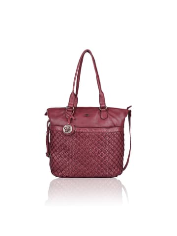 Bellicci Leder-Schultertasche "Paola" in Bordeaux - (B)31 x (H)34 x (T)13 cm