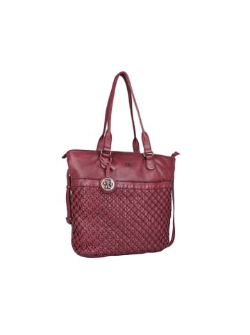 Bellicci Leder-Schultertasche "Paola" in Bordeaux - (B)31 x (H)34 x (T)13 cm