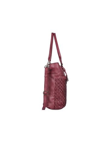Bellicci Leren schoudertas "Paola" bordeaux - (B)31 x (H)34 x (D)13 cm