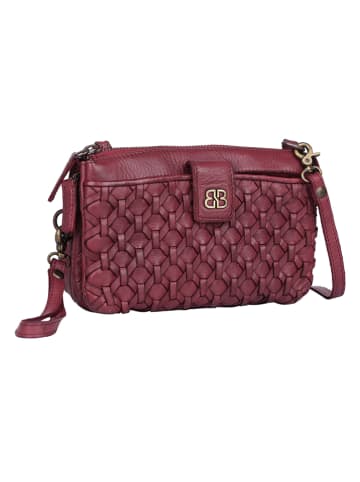Bellicci Leder-Handytasche "Portia" in Beere - (B)19 x (H)11,5 x (T)3 cm