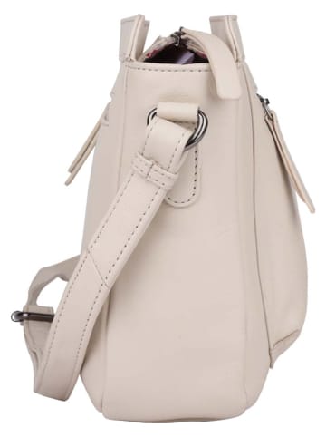 Bellicci Leren schoudertas "Silene" crème - (B)26 x (H)22 x (D)10 cm