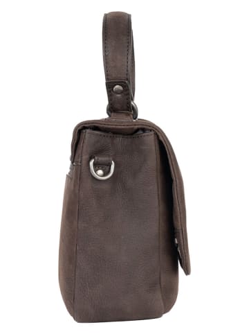 SPARWELL Leren schoudertas "Allen" bruin - (B)24 x (H)18 x (D)9 cm