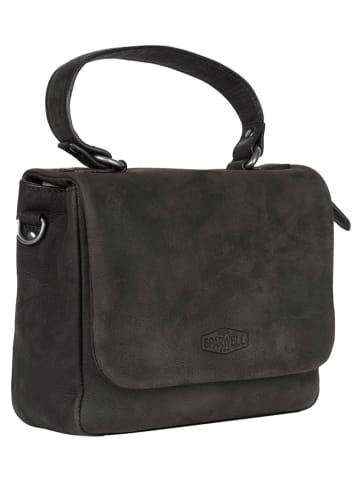 SPARWELL Leder-Umhängetasche "Allen" in Schwarz - (B)24 x (H)18 x (T)9 cm