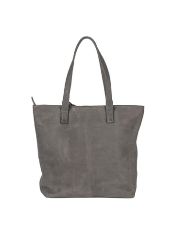 SPARWELL Leder-Schultertasche "Alice" in Grau - (B)34 x (H)41 x (T)12 cm