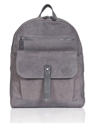 SPARWELL Leren rugzak "Aaron" grijs - (B)31 x (H)40,5 x (D)11 cm