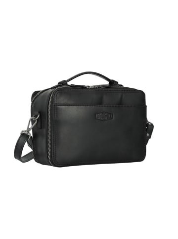 SPARWELL Leren schoudertas "Kempt katalina" zwart - (B)24 x (H)16 x (D)8 cm