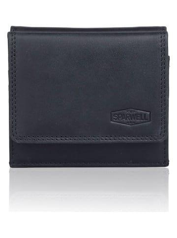 SPARWELL Leren portemonnee "Nakia" zwart - (B)10,5 x (H)9 x (D)2,5 cm