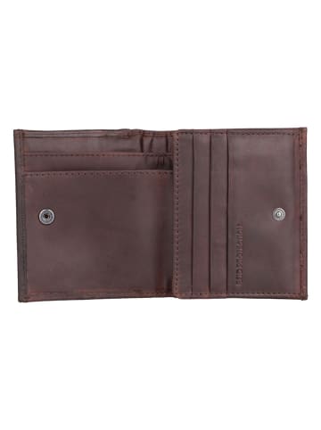 SPARWELL Leder-Geldbörse "Nakia" in Braun - (B)10,5 x (H)9 x (T)2,5 cm