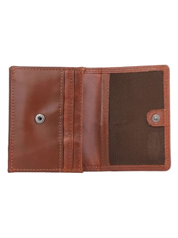SPARWELL Leren portemonnee "Nakia" cognackleurig - (B)10,5 x (H)9 x (D)2,5 cm