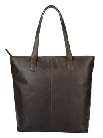 SPARWELL Leder-Shopper "Kylie" in Braun - (B)41 x (H)34 x (T)12 cm