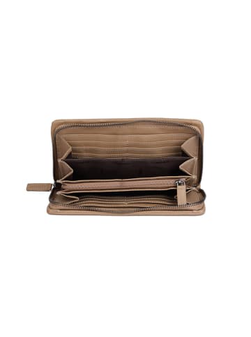 Bellicci Leder-Geldbörse "Offbeat Oliva" in Beige - (B)11 x (H)19 x (T)2 cm