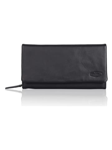 Bellicci Leder-Geldbörse "Olena" in Schwarz - (B)19 x (H)9,5 x (T)3,5 cm