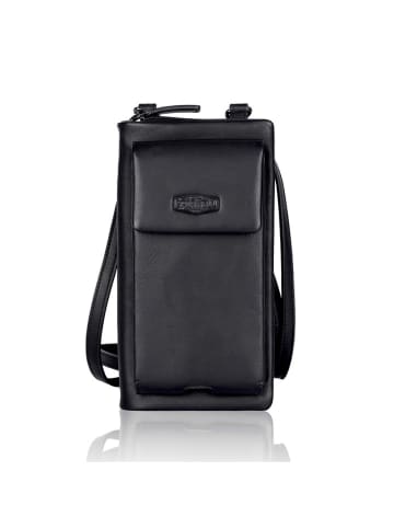 SPARWELL Leren smartphonetas "Offbeat onita" zwart - (B)10 x (H)19 x (D)5 cm