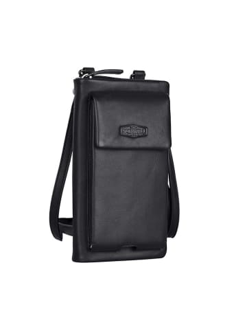 SPARWELL Leder-Handytasche "Offbeat onita" in Schwarz - (B)10 x (H)19 x (T)5 cm