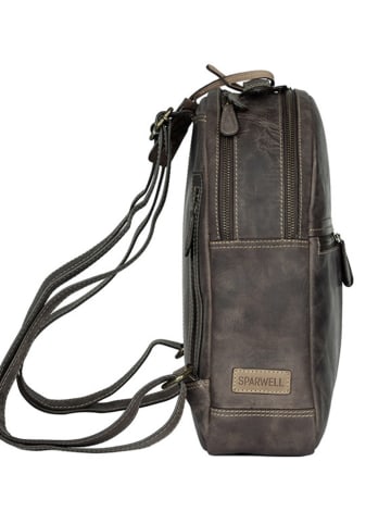 SPARWELL Leder-Rucksack "Trendy Tory" in Braun - (B)27 x (H)33 x (T)9 cm
