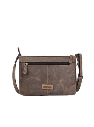 Bellicci Leren schoudertas "Trudy" bruin - (B)26 x (H)18 x (D)4 cm