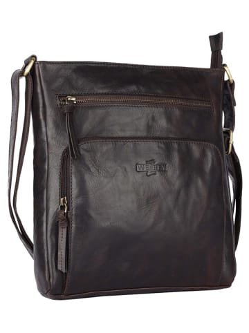 WEZBEY Leren schoudertas "Adrian" bruin - (B)25 x (H)28 x (D)5 cm