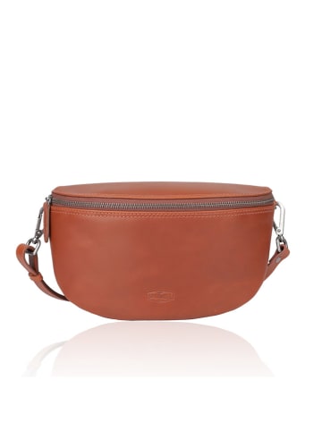 Bellicci Leren borstbuidel "Kalyn" lichtbruin - (B)27 x (H)24 x (D)8 cm