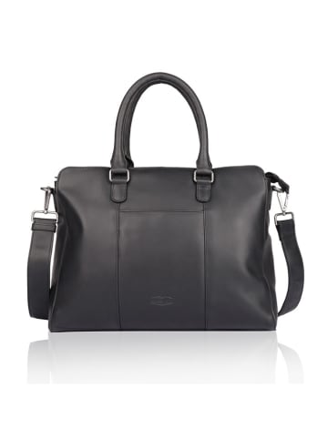 Bellicci Skórzana torebka "Kady" w kolorze czarnym - 42 x 30 x 11 cm