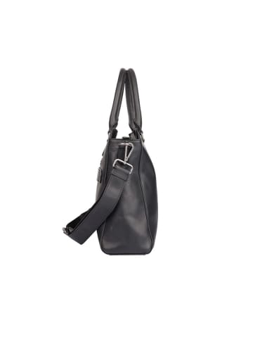 Bellicci Leren handtas "Kady" zwart - (B)42 x (H)30 x (D)11 cm
