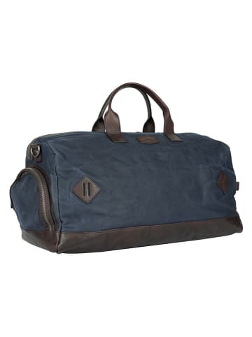 SPARWELL Leder-Reisetasche "Sightseer Scott" in Dunkelblau - (B)54 x (H)27 x (T)27 cm