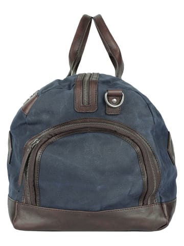 SPARWELL Skórzana torba podróżna w kolorze granatowym - 54 x 27 x 27 cm