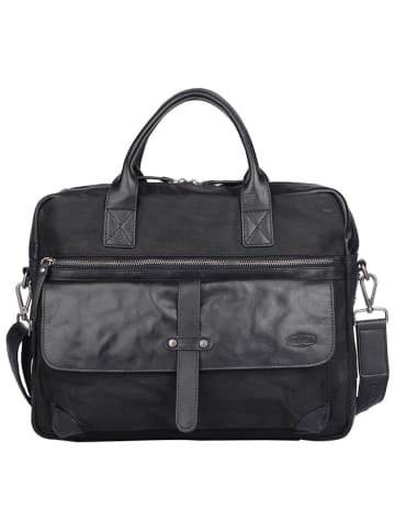 SPARWELL Leren businesstas "Sure Smith" zwart - (B)39 x (H)31 x (D)12 cm