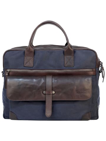 SPARWELL Leder-Businesstasche "Sure Smith" in Dunkelblau - (B)39 x (H)31 x (T)12 cm